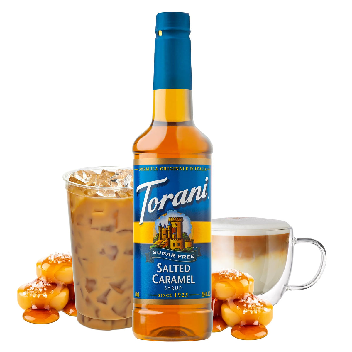 Torani Sugar Free Salted Caramel pour perfect for lattes and iced drinks.