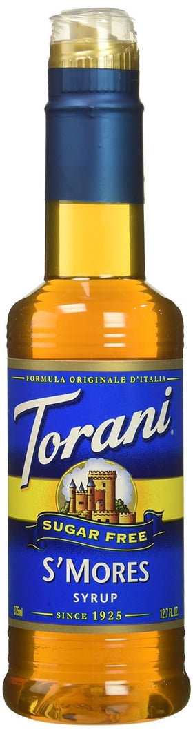 Torani Sugar Free S’mores Syrup bottle shown for versatile zero-calorie flavor