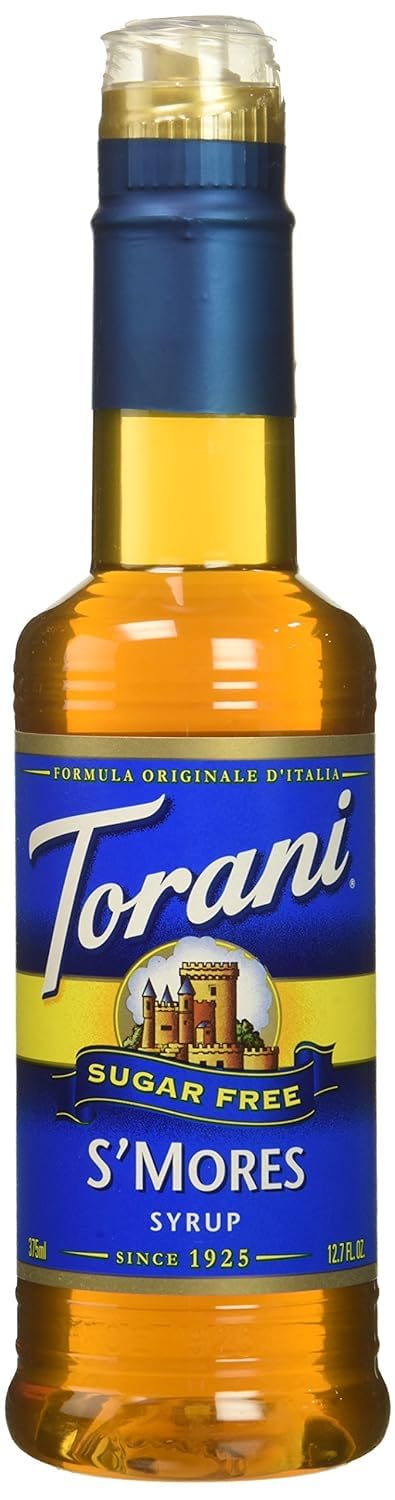 Torani Sugar Free S’mores Syrup bottle shown for versatile zero-calorie flavor