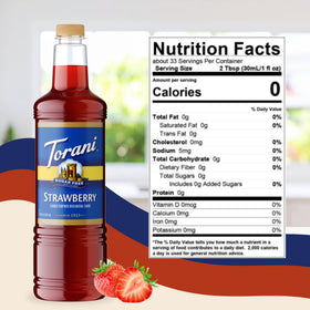 Cocktail or mocktail with Torani Sugar Free Strawberry Syrup for bright berry notes