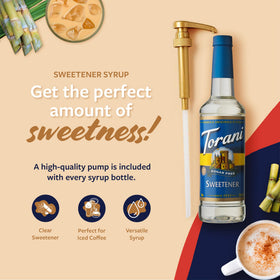 Torani Sugar Free Sweetener bottle pour-ready to enhance drinks