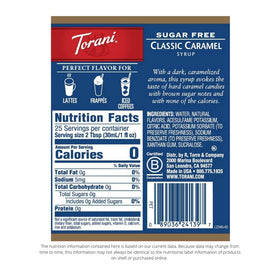 Torani Sugar Free Syrup Classic Caramel in cold brew with zero sugar