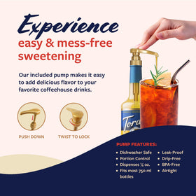 Torani Sugar Free Lemon Syrup tea mixer for refreshing iced drinks.