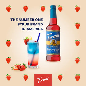 Torani Sugar Free Strawberry latte foam adds fruity flavor