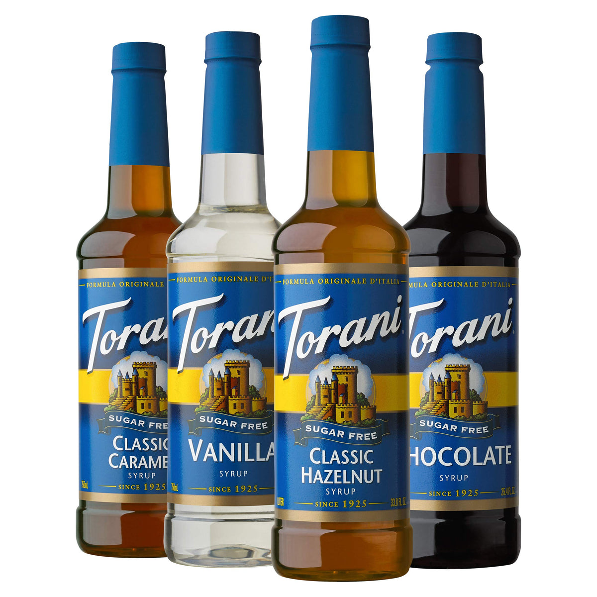 Torani sugar free vanilla bottle ready for keto-friendly coffees.