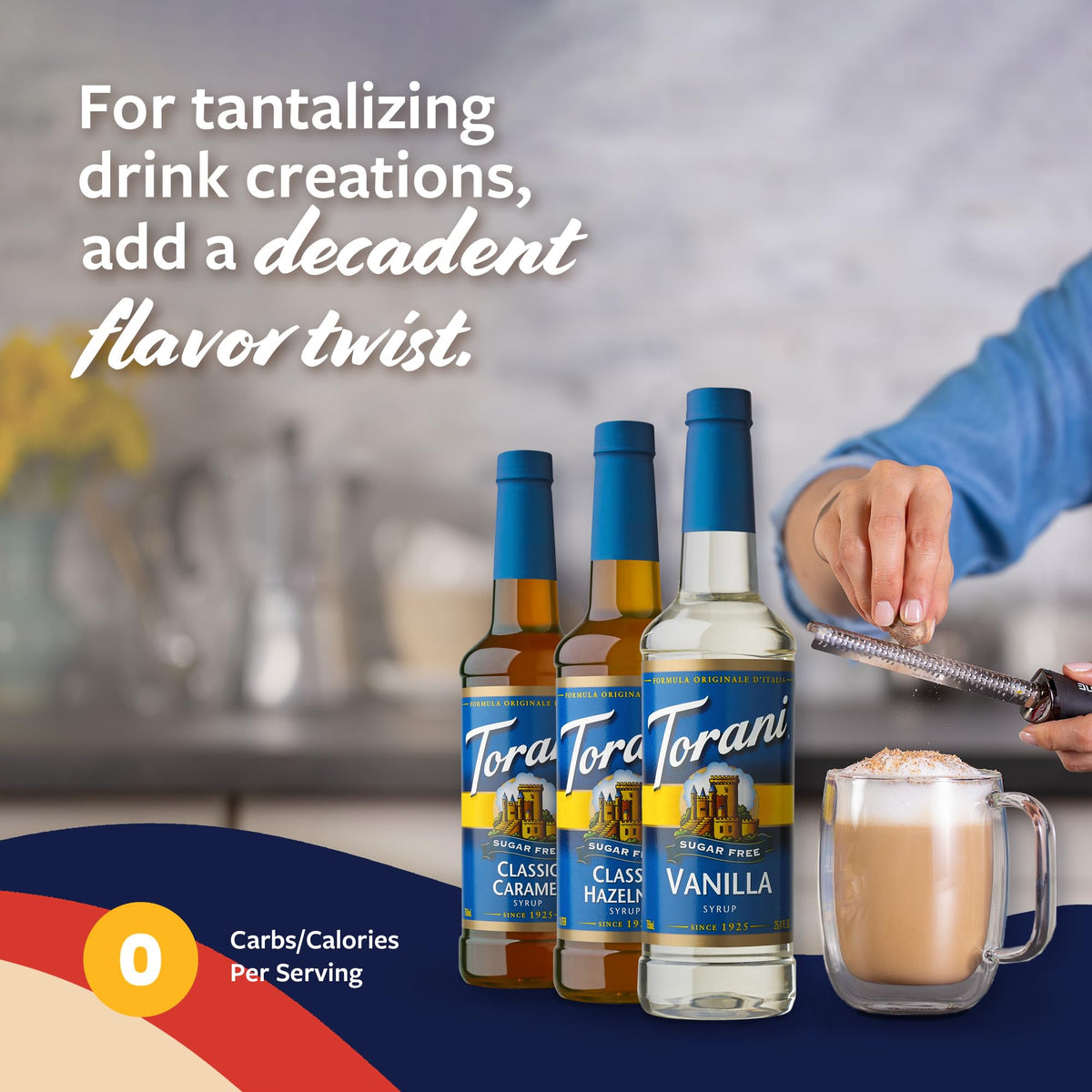 Torani sugar-free syrup variety pack front view for versatile cafe drinks