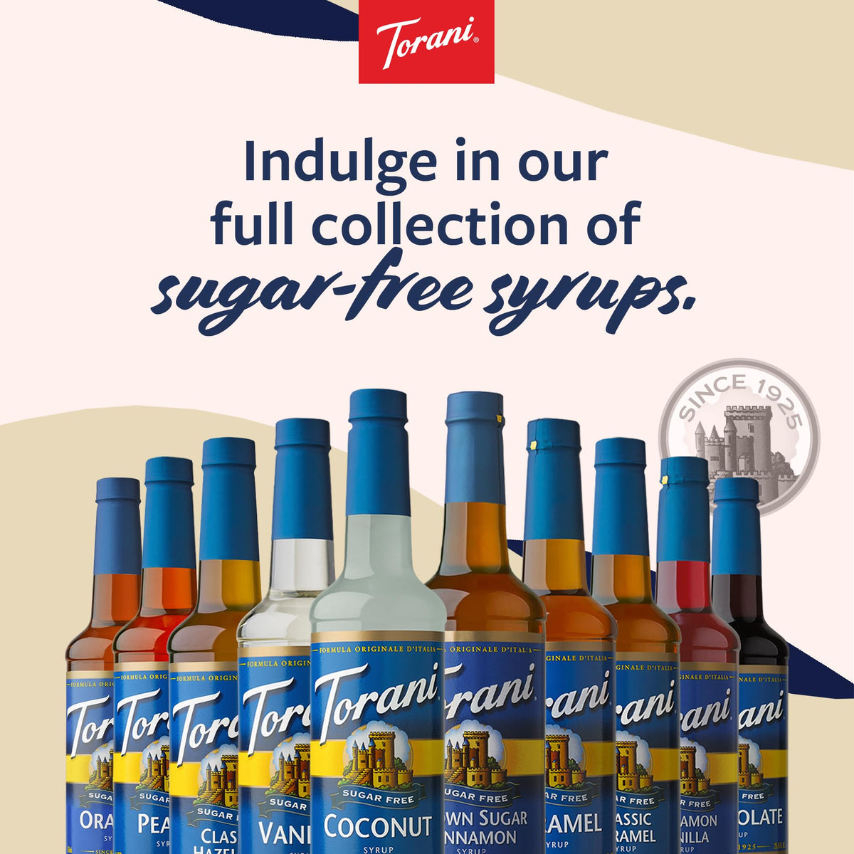 Gift-ready Torani sugar-free syrups set for birthdays or holidays