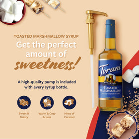 Torani sugar-free toasted marshmallow syrup latte topping for cozy mornings