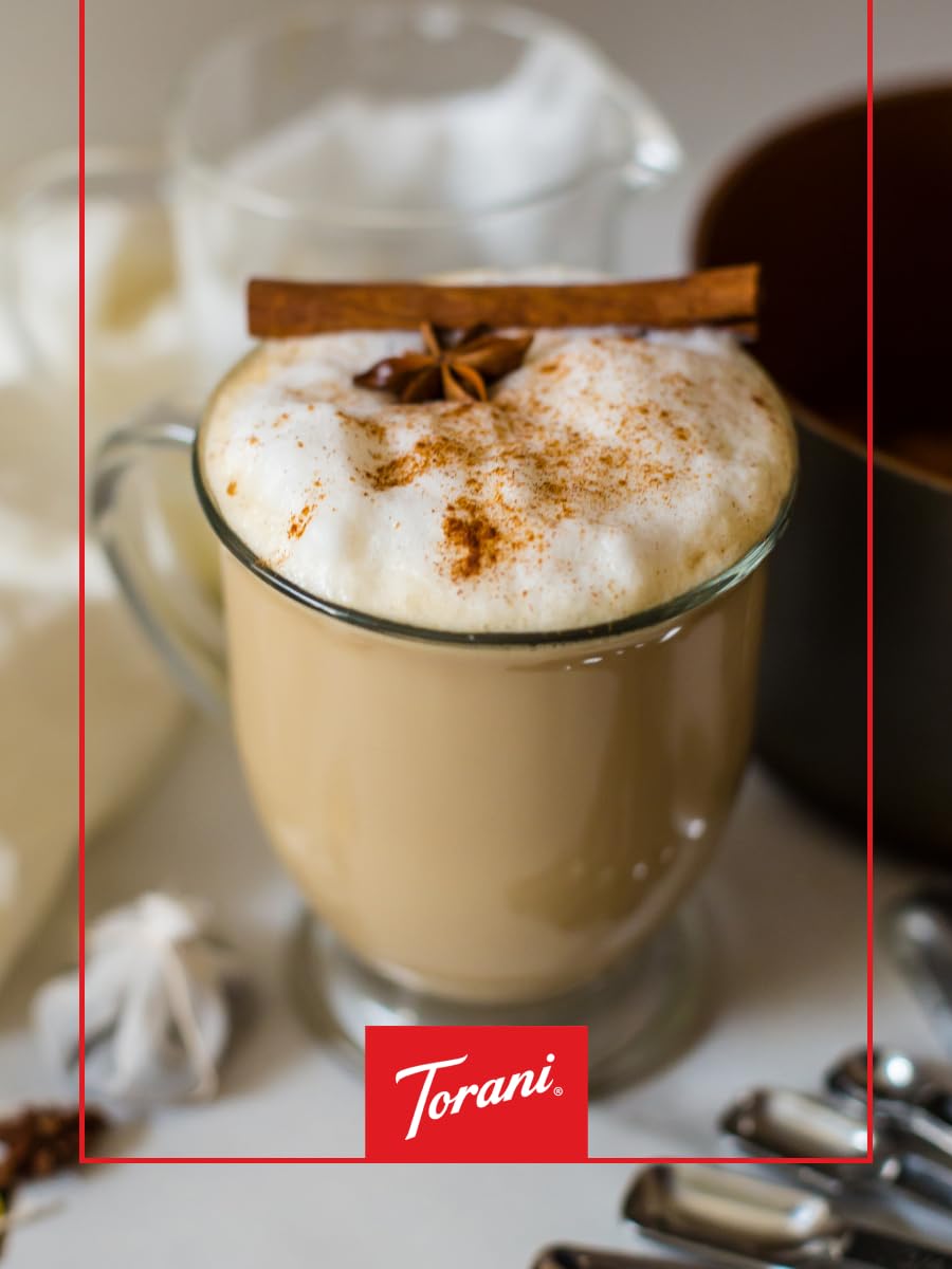 Torani syrup added to coffee for a chai-flavored café-style beverage