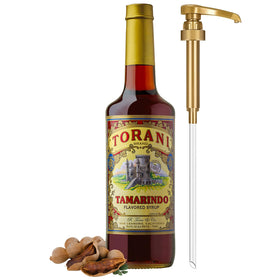 Torani Tamarindo Syrup 750 ml glass bottle highlights premium, precise pouring.