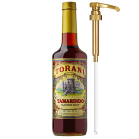 Torani Tamarindo Syrup bottle with pump for easy, mess-free sweetening.