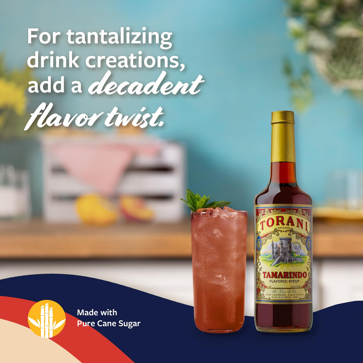 Torani Tamarindo Syrup ingredients include pure cane sugar and natural flavors.