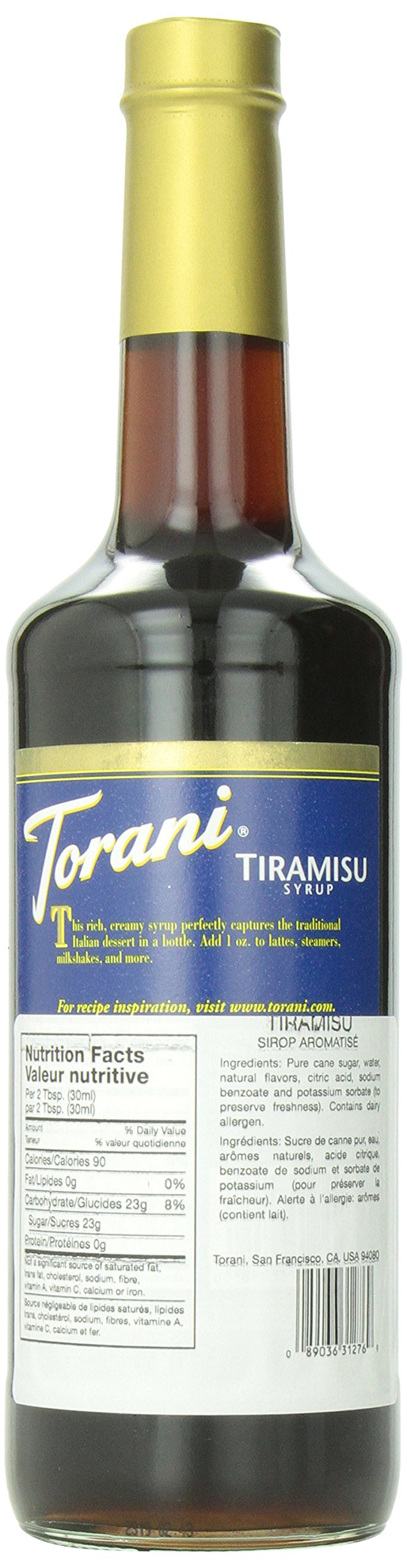 Torani Tiramisu Syrup pour, ideal for lattes