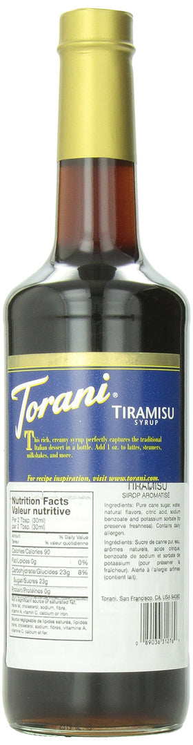 Torani Tiramisu Syrup pour, ideal for lattes