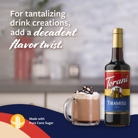 Torani tiramisu syrup pump-dispense setup for mess-free flavoring