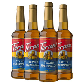 Torani Toasted Marshmallow Syrup bottle with campfire flavor for lattes