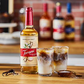 Torani Vanilla Syrup latte art with creamy notes.
