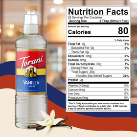 Torani Vanilla Syrup enhances lemonades and sodas with vanilla notes.