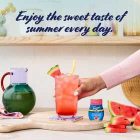 Torani Watermelon sugar-free drops added to tea for a refreshing twist