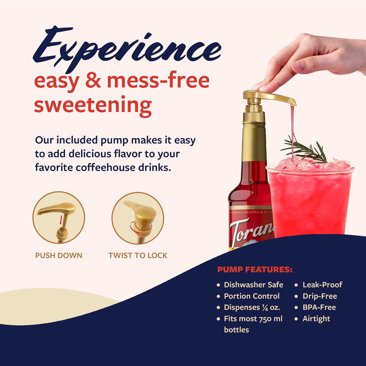 Torani Watermelon Syrup glass with drink demonstrates vibrant color and refreshing flavor