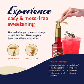 Torani Watermelon Syrup glass with drink demonstrates vibrant color and refreshing flavor