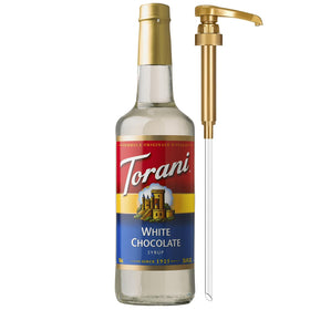 Torani White Chocolate Syrup bottle ready for cozy latte moments and cafe-style drinks.