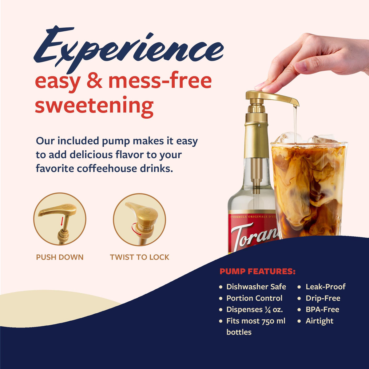 Frappuccino topped with a drizzle of Torani White Chocolate Syrup for depth and sweetness.