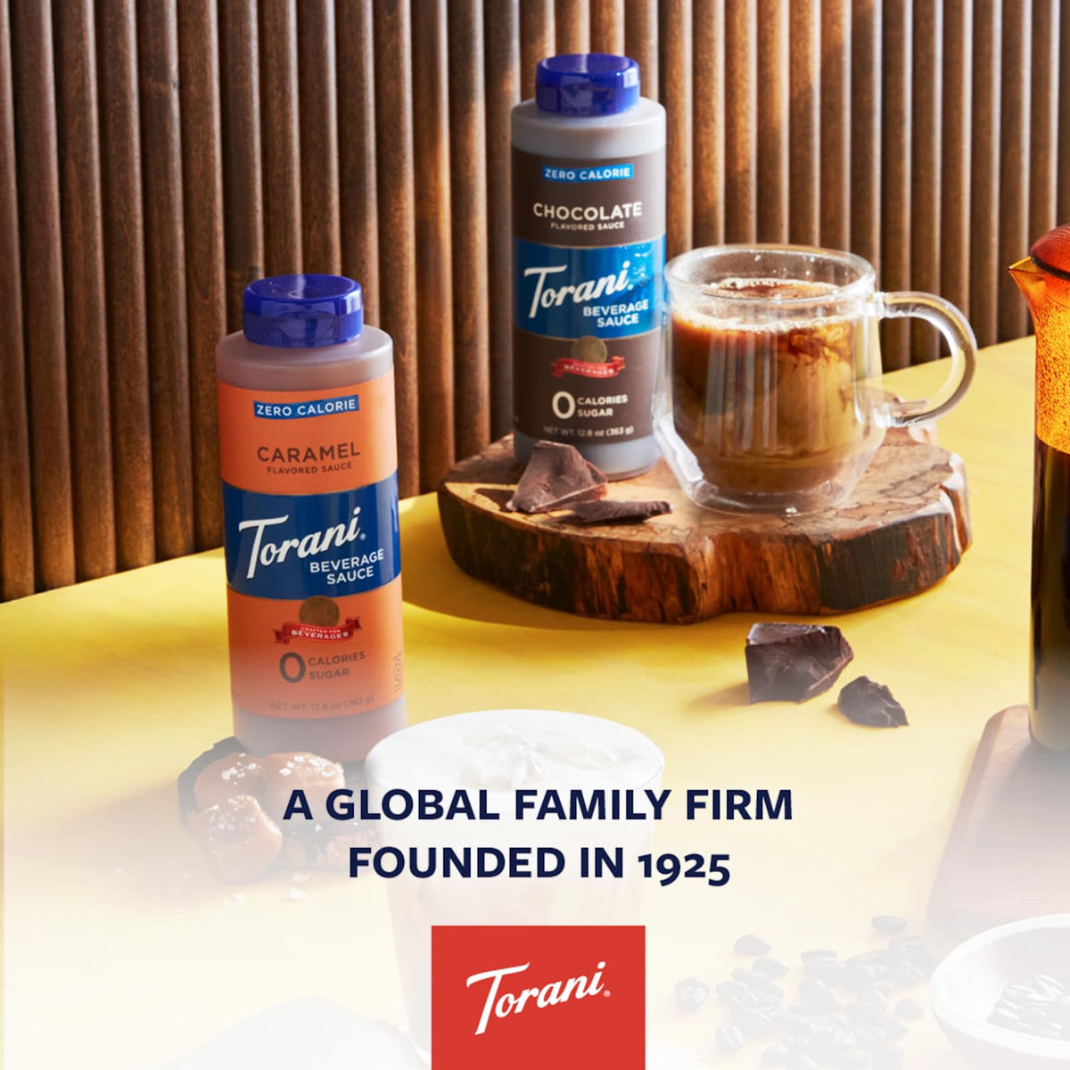 Torani Zero Calorie Caramel Dessert Sauce on milkshakes or sundaes adds flavor without calories.