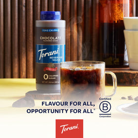 Torani Zero Calorie Chocolate Sauce adding flavor to baked goods like cakes and cookies.