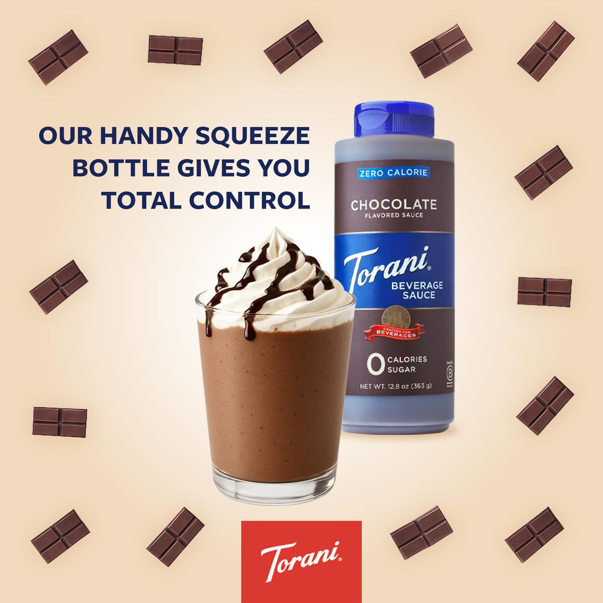 Torani Chocolate Dessert Sauce topping a sundae for a decadent treat.