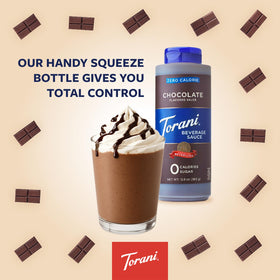 Torani Chocolate Dessert Sauce topping a sundae for a decadent treat.