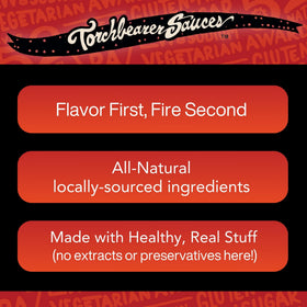 Close-up of Torchbearer label showing natural ingredients.