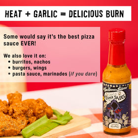 Torchbearer Garlic Reaper dish pairing with wings, eggs, and pizza.