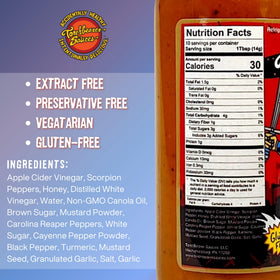Torchbearer Honey Badger Hot Sauce pour adds fiery flavor to wings