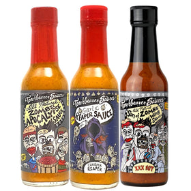 Torchbearer Zombie Apocalypse bottle with intense heat and bold flavor.