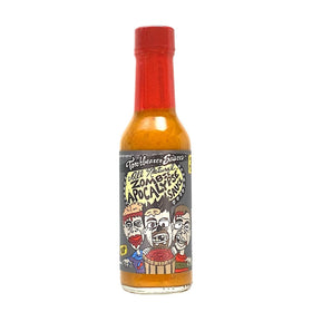 Torchbearer Zombie Apocalypse Ghost Chili hot sauce bottle delivers bold heat and robust flavor.