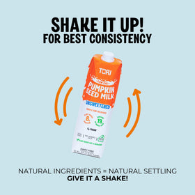 TORI pumpkin seed milk origin close-up highlighting Mayan seeds and minerals