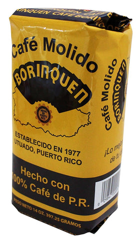 Torrefaccion Cafe El Coqui Borinquen ground coffee bag texture showing rich roast detail for gourmet brewing.
