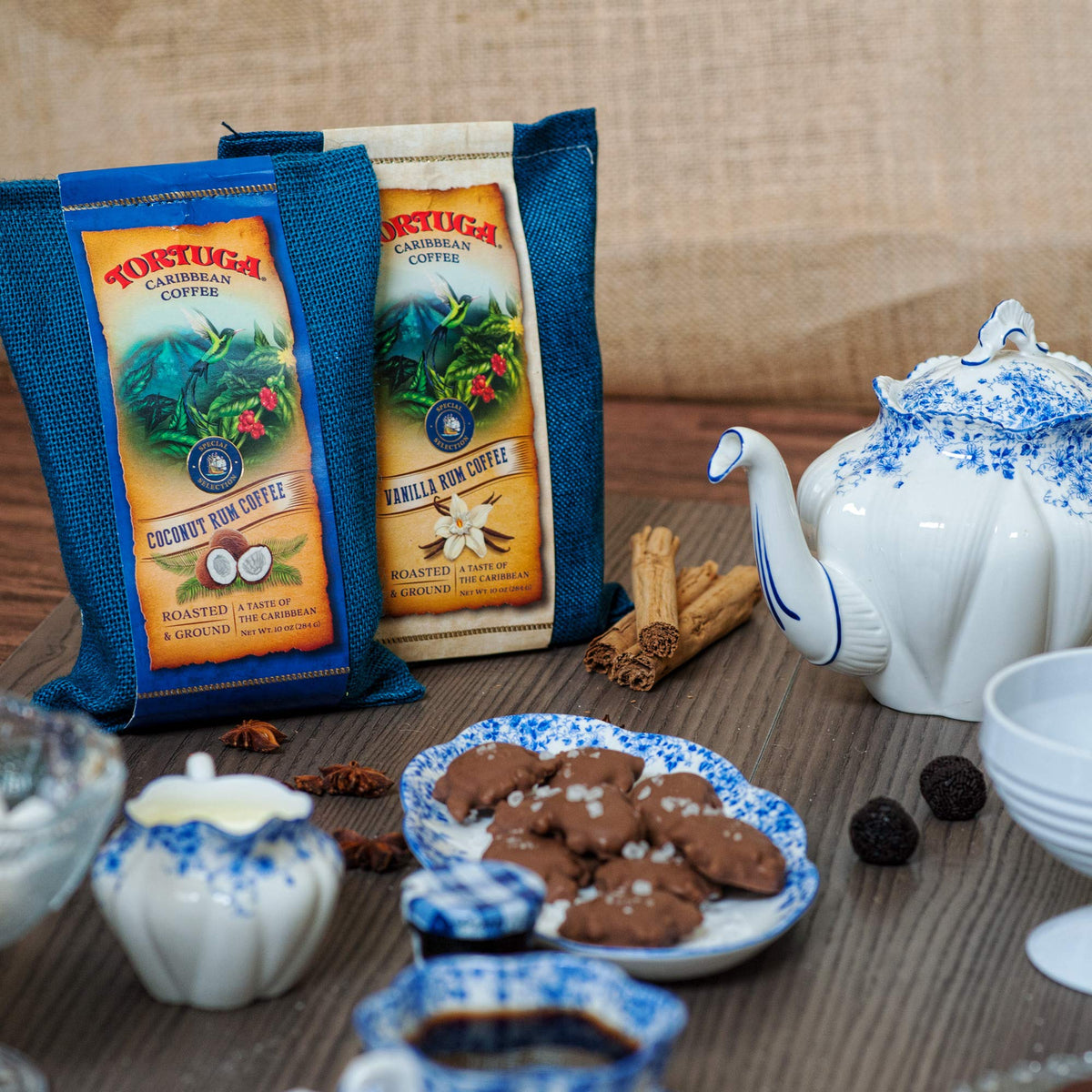 TORTUGA coffee in a gift basket, perfect for holidays and birthdays