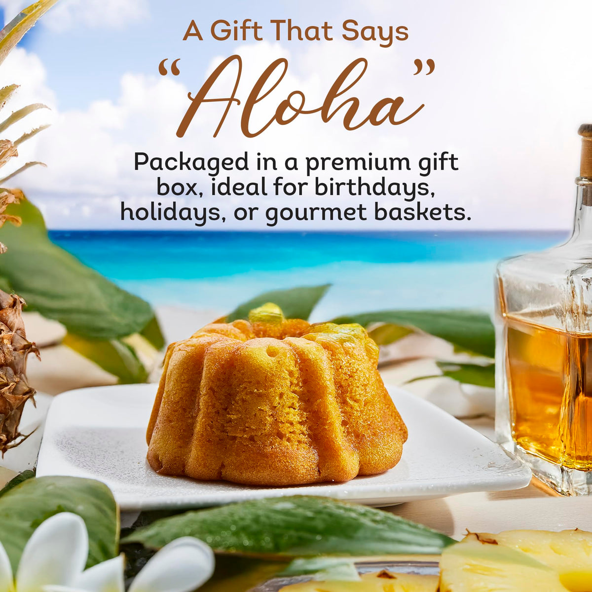 TORTUGA pineapple cake ingredients close-up featuring fresh pineapple and rum