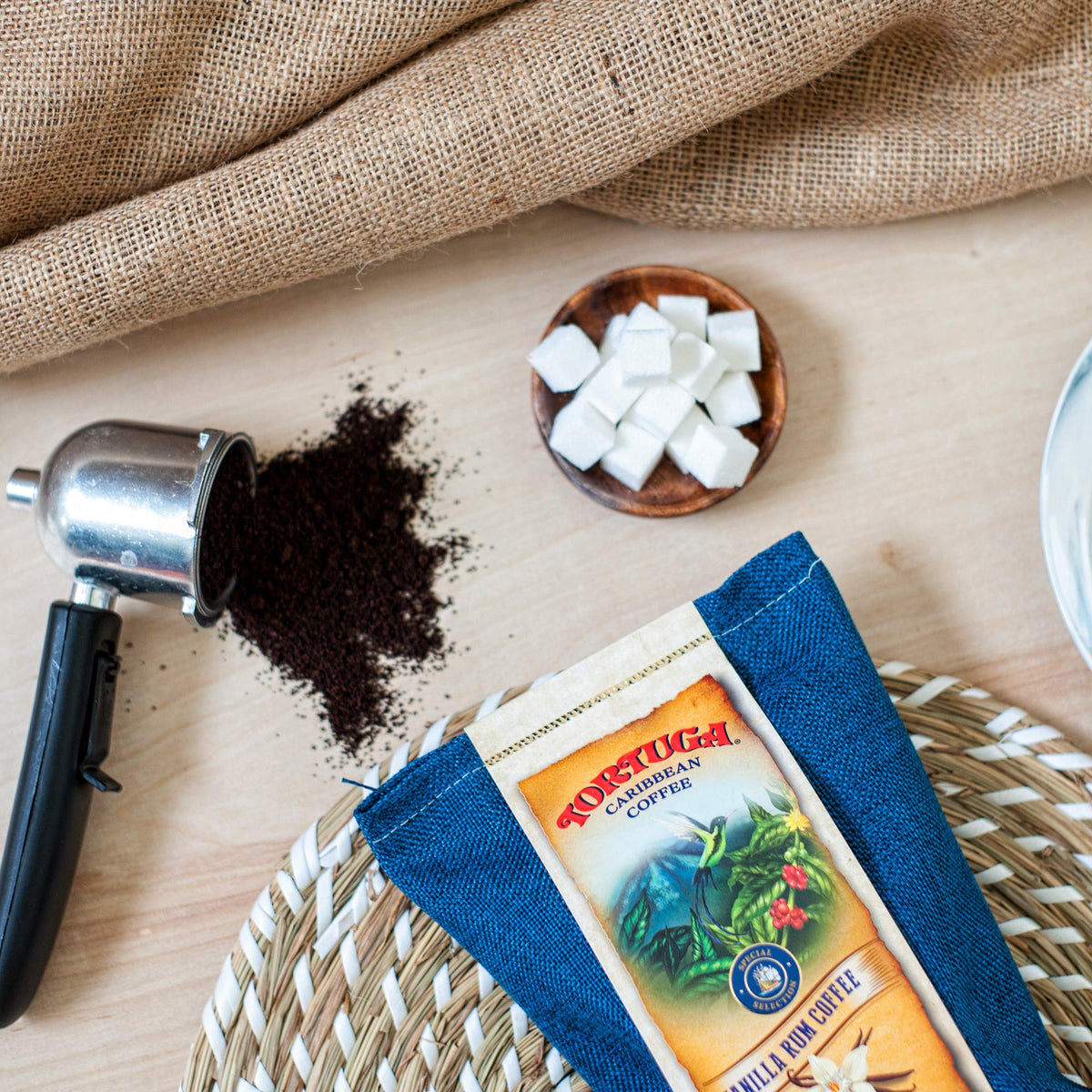 TORTUGA Jamaican Blue Mountain flavored ground coffee ready for quick mornings