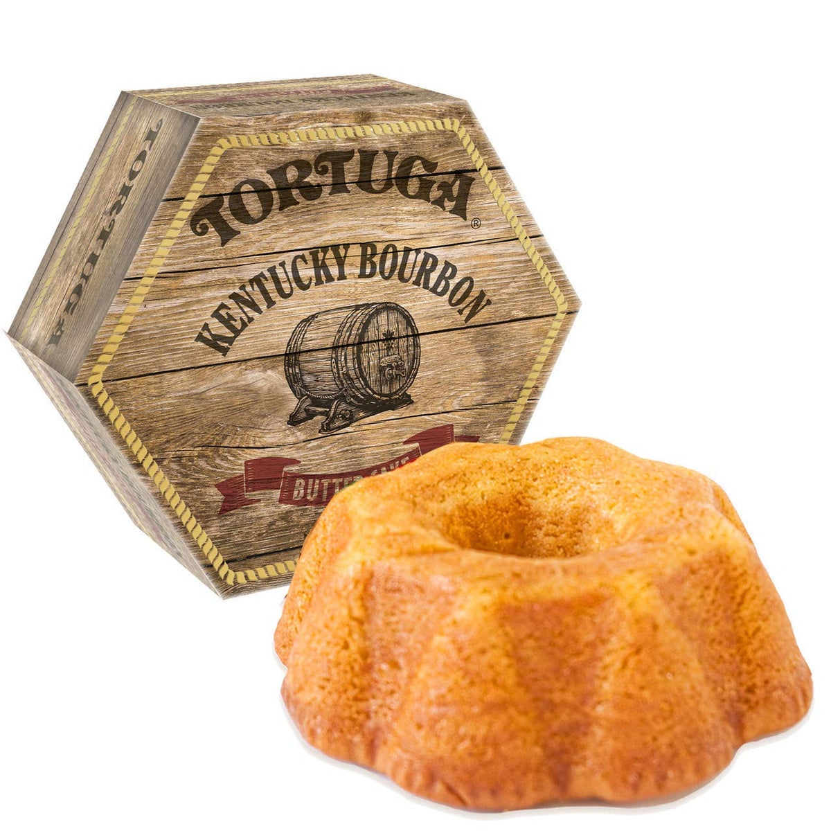 TORTUGA Kentucky Bourbon Butter Cake 32oz, a luxurious whole cake ideal for celebrations.