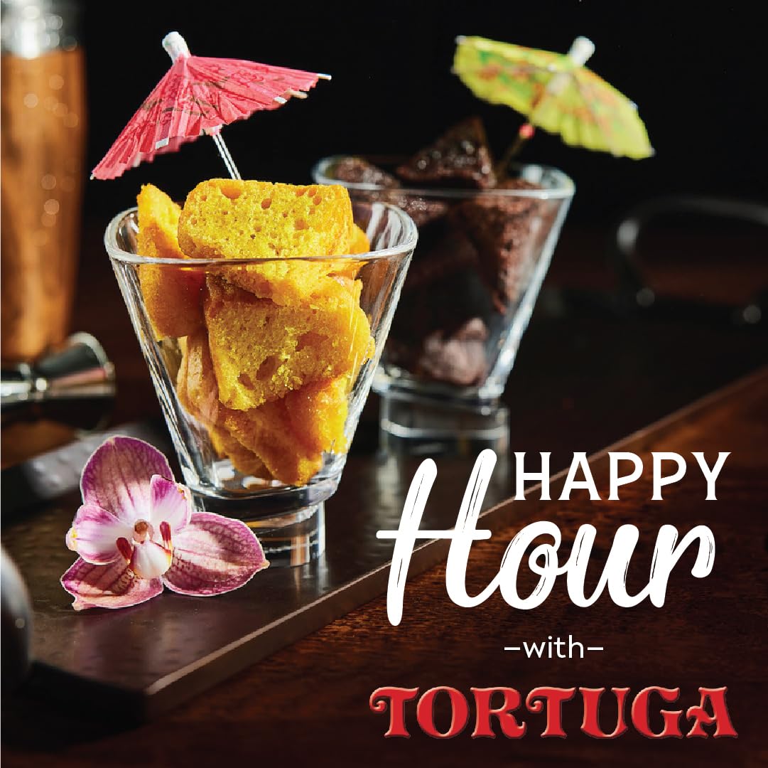 TORTUGA Kentucky Bourbon Cake 16oz label indicating size and premium quality.
