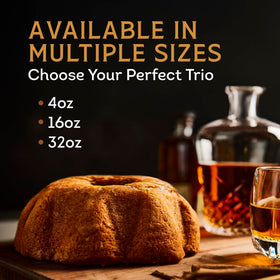 TORTUGA Kentucky Bourbon Cake cross-section reveals rich interior.