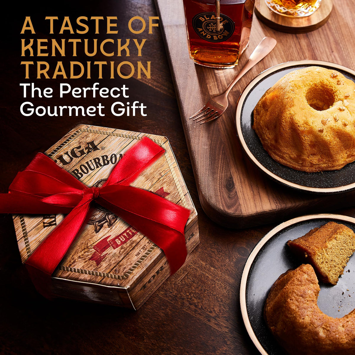 TORTUGA Kentucky Bourbon Cake vacuum-sealed for lasting freshness.
