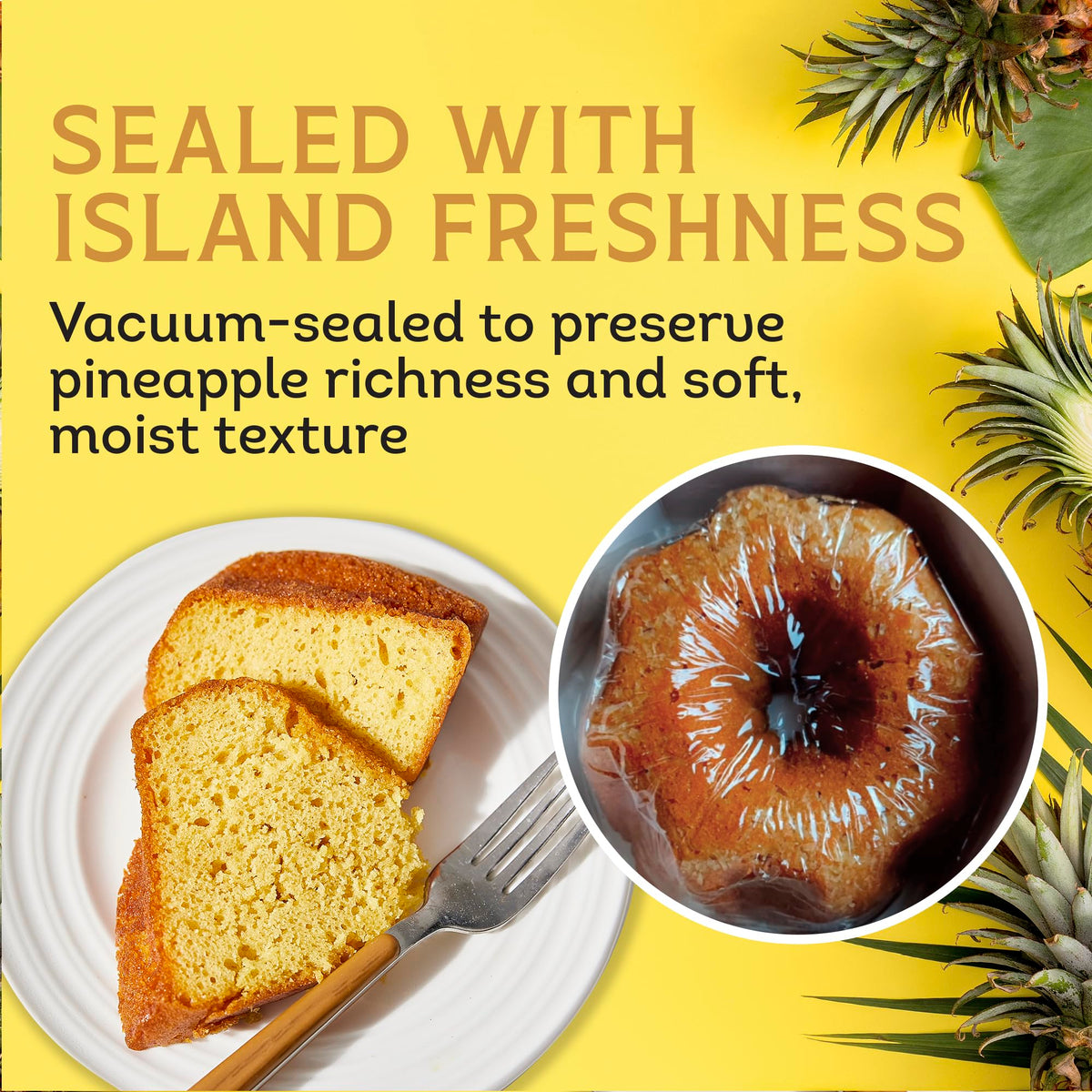 Tortuga pineapple rum cake closeup glaze—hand-glazed rum for a luxurious finish