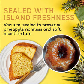 Tortuga pineapple rum cake closeup glaze—hand-glazed rum for a luxurious finish