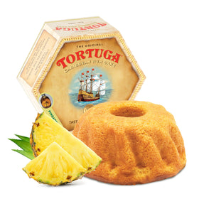 Tortuga pineapple rum cake packaging—gift-ready presentation with tropical appeal