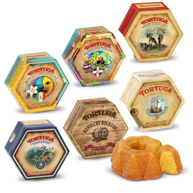 Tortuga Provenance rum cake variety pack box — ideal for celebrations.