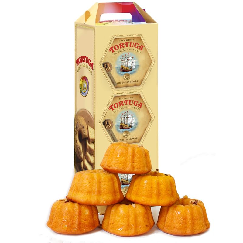Tortuga gift set front view, ideal for gifting six mini rum cakes